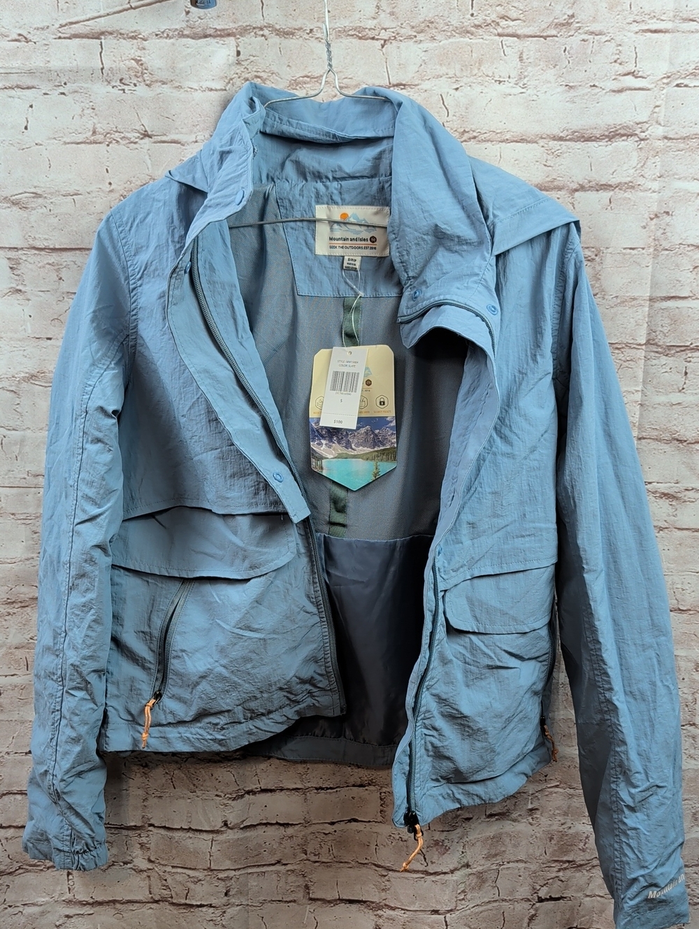 Mountain And Isles Light Blue Lightweight Jacket Small New Nwt